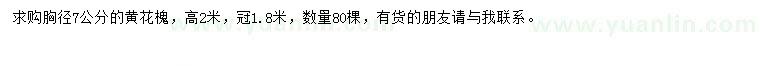 求購胸徑7公分黃花槐