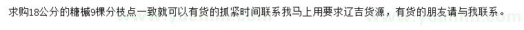 求購(gòu)18公分糖槭
