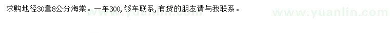 求購(gòu)30量8公分海棠