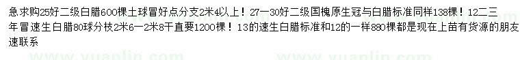 求購白蠟、國槐、速生白蠟