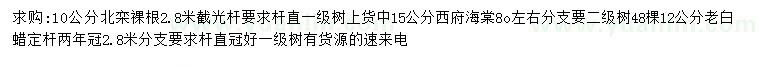 求購北欒、西府海棠、老白蠟