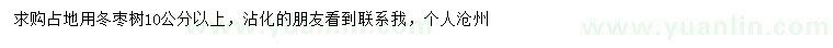 求購10公分以上冬棗樹