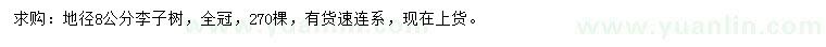 求購8公分李子樹