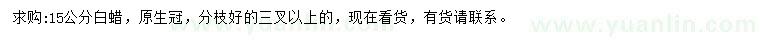 求購(gòu)15公分白蠟