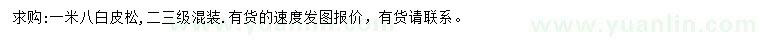 求購(gòu)1.8米白皮松