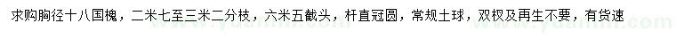 求購胸徑18公分國槐