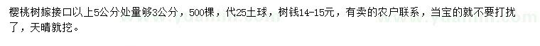 求購3公分櫻桃樹