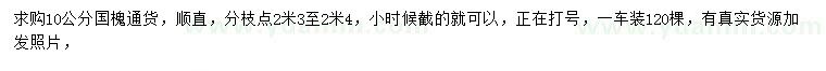 求購10公分國槐通貨