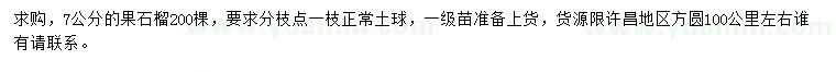 求購(gòu)7公分果石榴