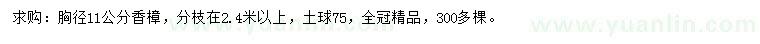 求購11公分香樟