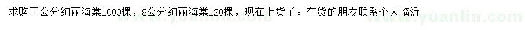 求購3、8公分絢麗海棠