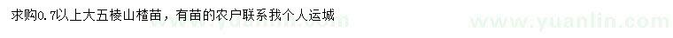 求購(gòu)0.7以上山楂苗