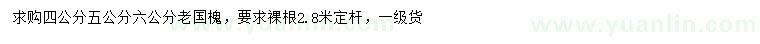 求購(gòu)4、5、6公分老國(guó)槐