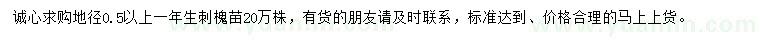 求購地徑0.5以上刺槐苗