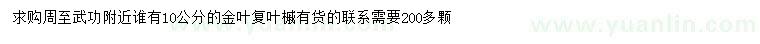 求購10公分金葉復(fù)葉槭