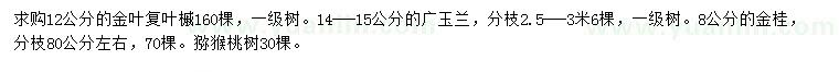 求購金葉復(fù)葉槭、廣玉蘭、金桂等