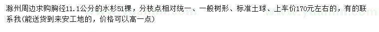 求購胸徑11.1公分水杉