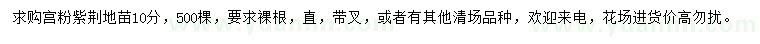 求購10公分宮粉紫荊