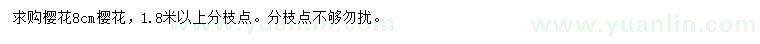 求購8公分櫻花