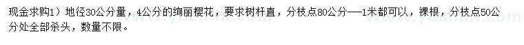 求購(gòu)30公分量4公分絢麗櫻花