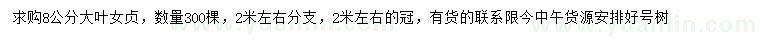 求購8公分大葉女貞