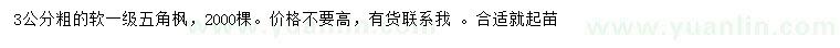求購3公分五角楓