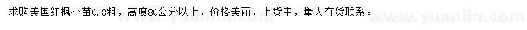 求購粗0.8公分美國紅楓