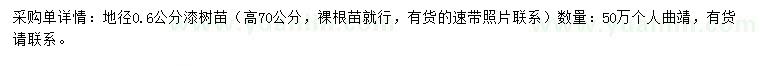 求購地徑0.6公分漆樹苗