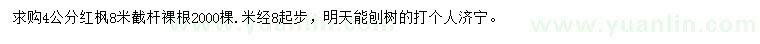 求購(gòu)4公分紅楓