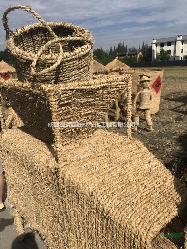 成都稻草造型 四川草繩造型 稻草人物造型 稻草卡通雕塑