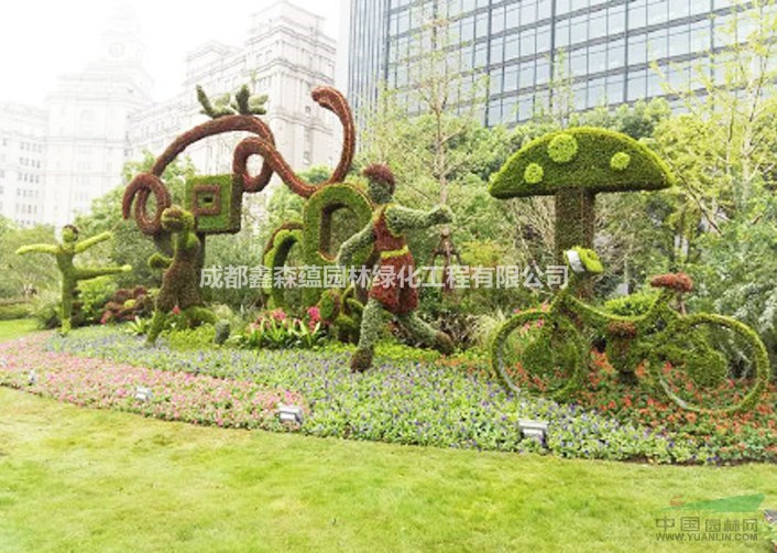 真植物景觀綠雕 四川真植物綠雕 真植物幾何造型 定制植物造型
