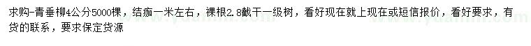 求購4公分青垂柳