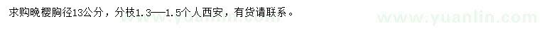 求購胸徑13公分晚櫻