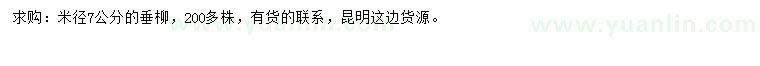 求購(gòu)米徑7公分垂柳