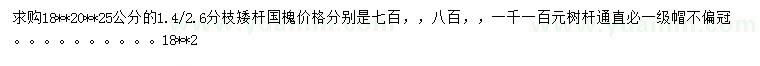 求購(gòu)18、20、25公分國(guó)槐