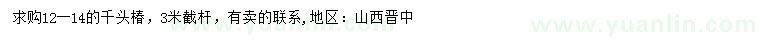 求購(gòu)12-14公分千頭椿