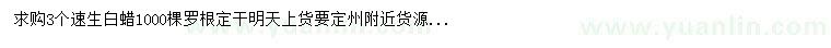 求購速生白蠟