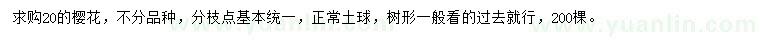求購(gòu)20公分櫻花