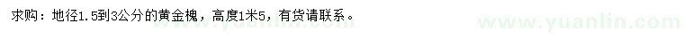 求購地徑1.5-3公分黃金槐