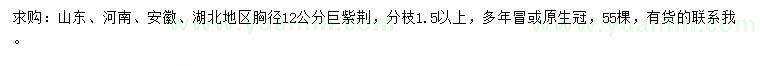 求購胸徑12公分巨紫荊