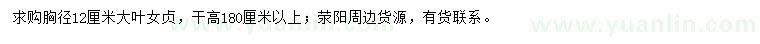 求購胸徑12公分大葉女貞
