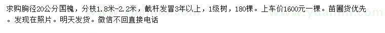 求購胸徑20公分國槐
