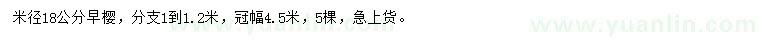 求購米徑18公分早櫻
