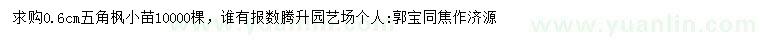 求購0.6公分五角楓
