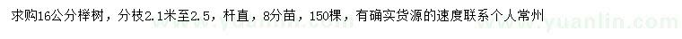 求購(gòu)16公分櫸樹