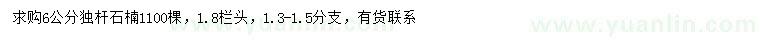 求購(gòu)6公分獨(dú)桿石楠