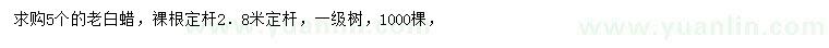 求購(gòu)5公分老白蠟