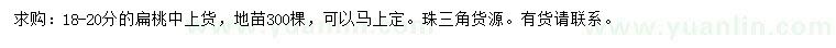 求購18-20公分扁桃