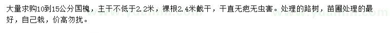 求購10到15公分國槐