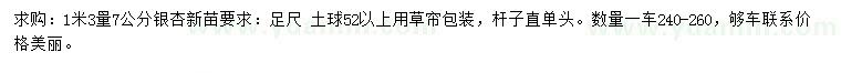 求購1米3量7公分銀杏